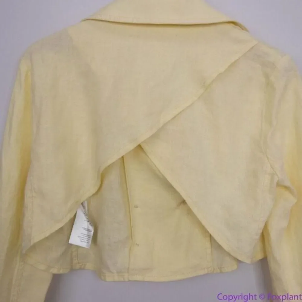 NEW Free People 100% Linen Crossover Back Bennie Crop Blazer, XS‎
